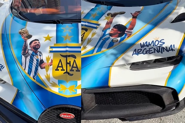 US Fan Customizes Bugatti Chiron Pur Sport To Honor Messi And Argentina - autojosh