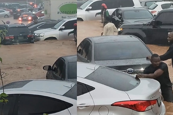 “Wike Carry ‘Rivers’ Come Abuja”: Citizens React As Flash Floods Submerge Luxury Vehicles - autojosh 