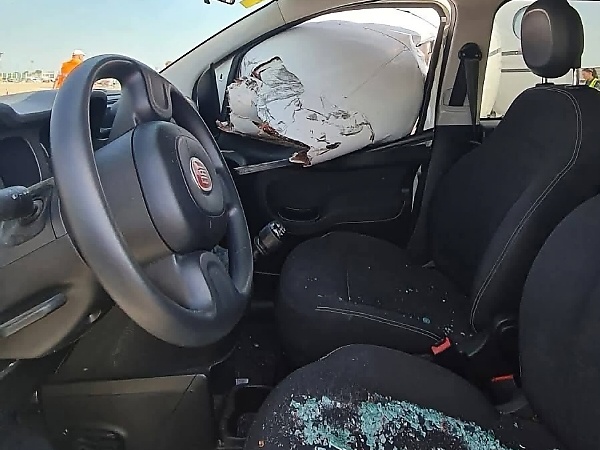 Moment Fiat Panda Drives Onto Runway And Crashes Into Private Jet Taxiing At Milan Airport - autojosh 