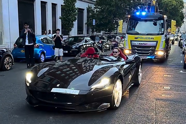 No Towing? London Police Officer Enjoys Ride In Seized Saudi £3.2M Ferrari Monza SP2 - autojosh