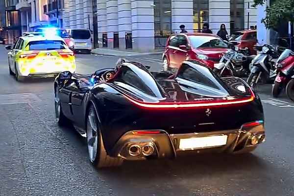 No Towing? London Police Officer Enjoys Ride In Seized Saudi £3.2M Ferrari Monza SP2 - autojosh 