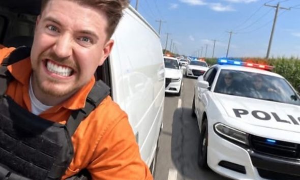 Can You Outrun 100 Police Cars? YouTuber MrBeast Puts Armored SWAT To The Test In $500k Stunt - autojosh