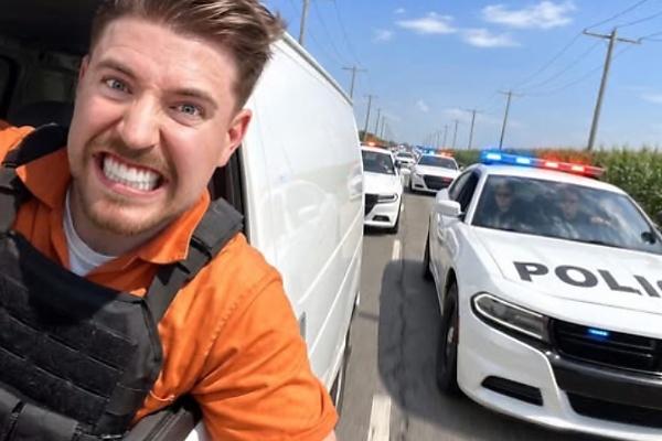 Can You Outrun 100 Police Cars? YouTuber MrBeast Puts Armored SWAT To The Test In $500k Stunt - autojosh