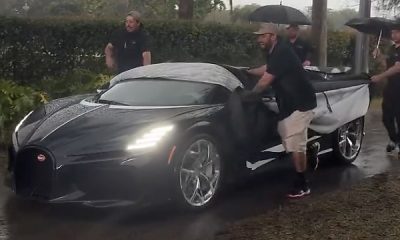 $5M Car With No Roof? Handlers Rush To Save Bugatti W16 Mistral Interior During Heavy Rain - autojosh