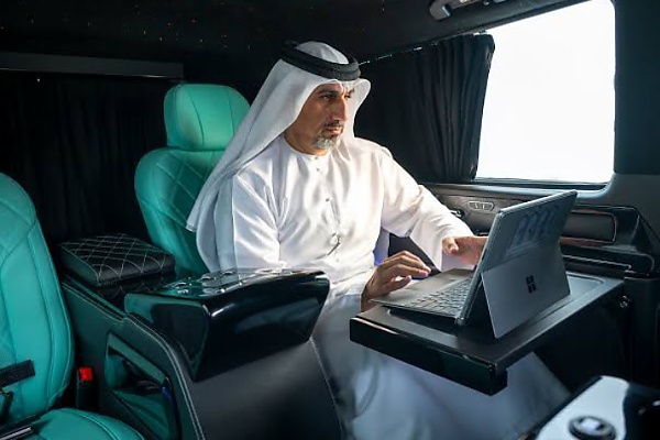 UAE Lawyer Turns His Mercedes-Maybach Van Into Mobile Office With Large Screen To Beat Traffic - autojosh