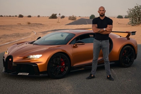 Inside Andrew Tate’s Bugatti Chiron With Custom “Tate” Headrests, Which He Claimed Was Rented