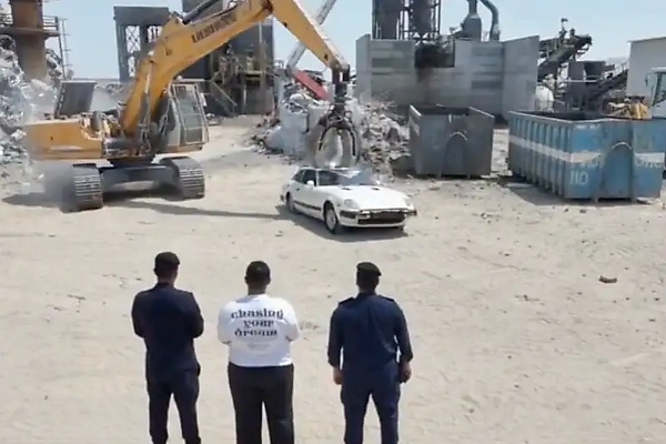 Kuwait Arrests Driver For Reckless Stunts, Forces Him To Watch His Car Get Crushed, Flattened Into Scrap Metal - autojosh