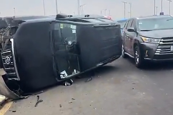 Overturned Toyota Prado On Lagos Bridge Evacuated As Traffic Returns To Normal — LASTMA - autojosh