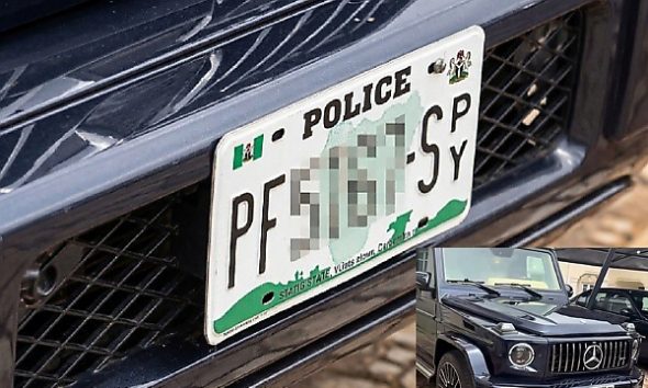Sunday Igboho Spotted Driving Mercedes G-Wagon With Custom Nigerian Police Plate