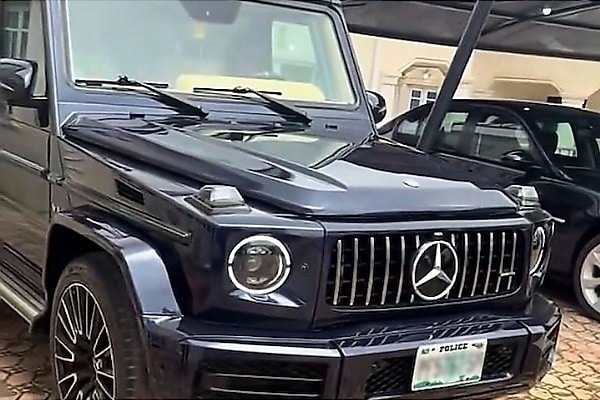 Sunday Igboho Spotted Driving Mercedes G-Wagon With Custom Nigerian Police Plate