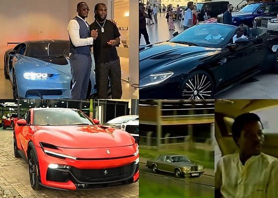 Burna Boy’s Bugatti, Otedola’s Aston Martin, Kizz Daniel’s ₦1.6B Ferrari SUV, Sunny Ade’s Gold Rolls-Royce, Nigerian News In September