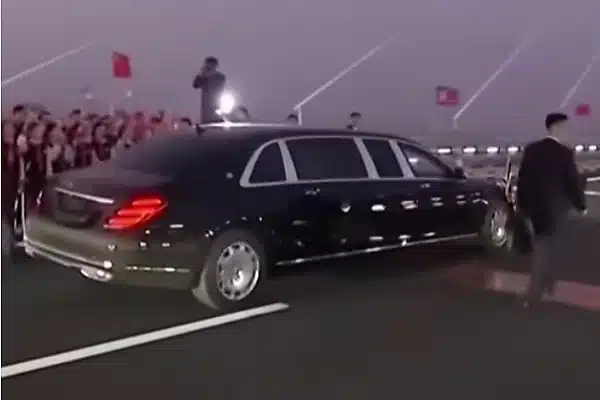 North Korean Leader Kim Jong Un Crosses New China Border Bridge In Armoured Mercedes-Maybach Limousine