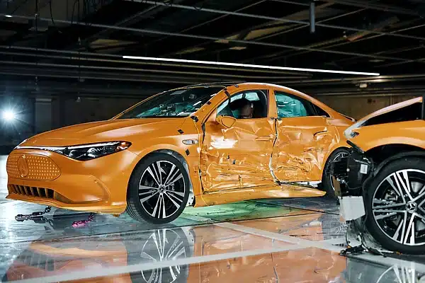 Mercedes-Benz Proves CLA’s Safety By Crashing Hybrid Variant Into The Side Of Electric Model At 56 km/h