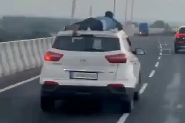 Police Turns Spider-Man, Clings To Roof Of Speeding Hyundai Creta During 40km Anti-Smuggling Chase