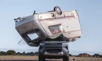 Toyota Drops 760kg Caravan on All-Electric Hilux To Prove It Remains ‘Indestructible’